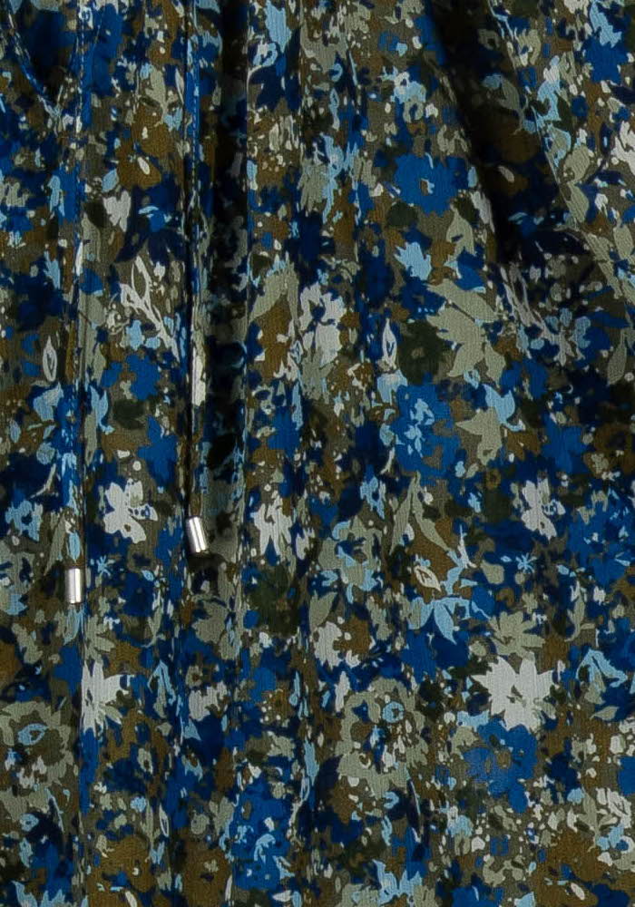 Blouse Fleurie Bleue et Verte - Taille XS/34 de la marque IKKS | PARAD101443 - Vendu par Paradigme - Image 3