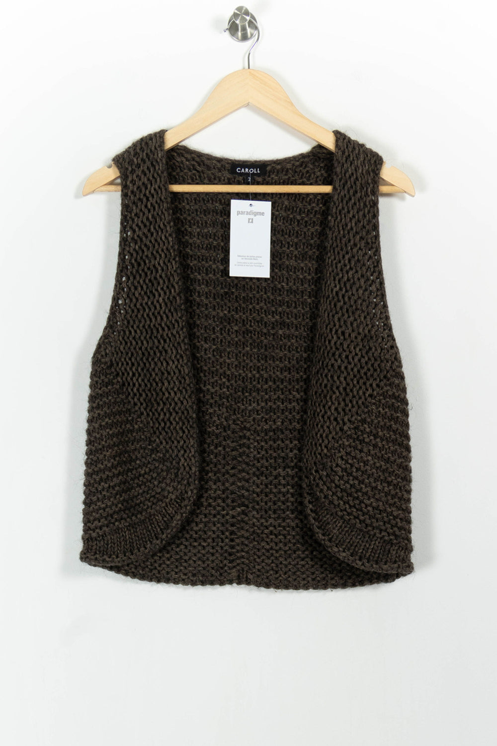 Gilet Marron - Taille M/38 de la marque Caroll | PARAD101460 - Vendu par Paradigme - Image 2