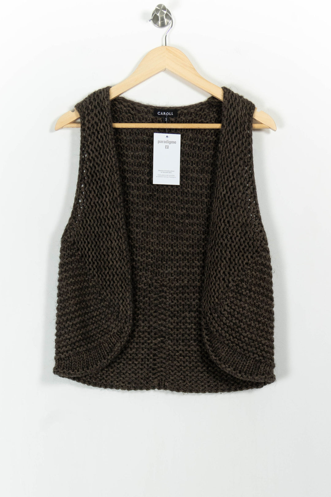Gilet Marron - Taille M/38 de la marque Caroll | PARAD101460 - Vendu par Paradigme - Image 2