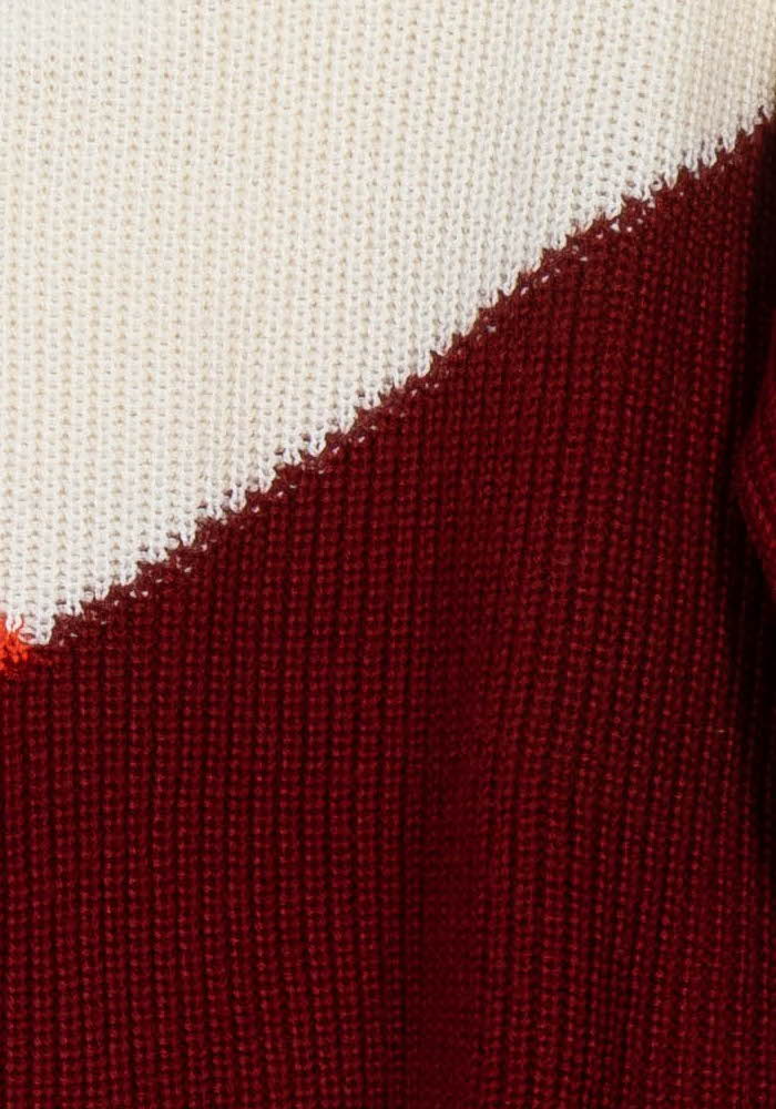 Pull Bordeaux Écru Orange - Taille XS/34 de la marque One Step | PARAD101488 - Vendu par Paradigme - Image 3