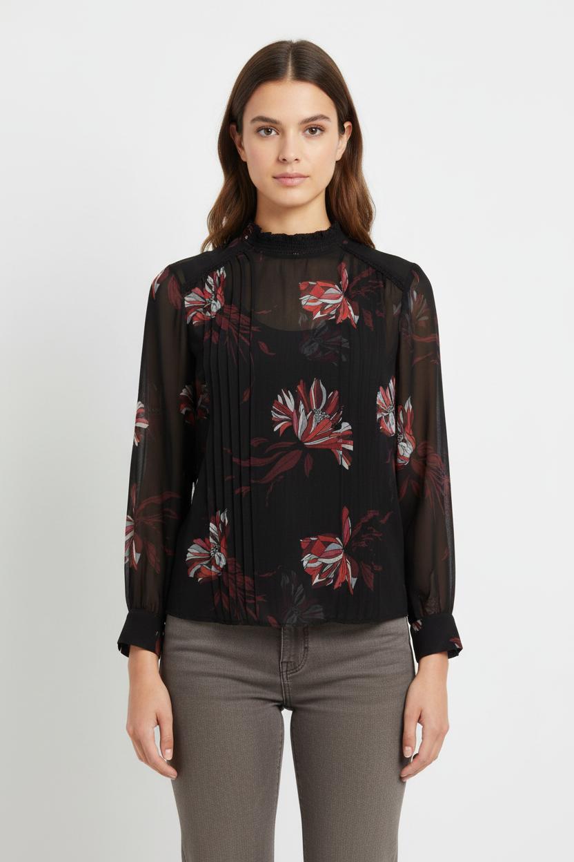 Blouse Noire et Rouge - Taille XS/34 de la marque One Step | PARAD101493 - Vendu par Paradigme - Image 1