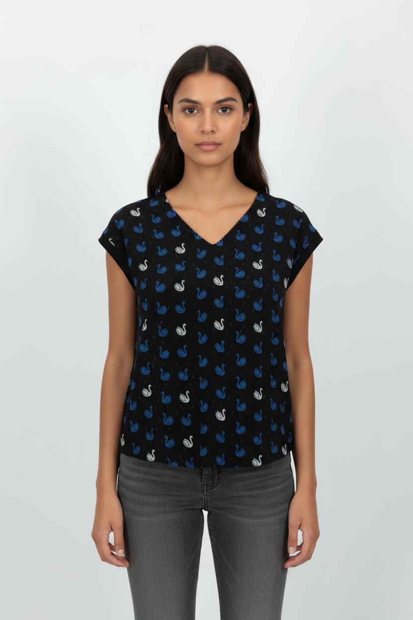 T-shirt Noir et Bleu - Taille XS/34 de la marque One Step | PARAD101496 - Vendu par Paradigme - Image 1