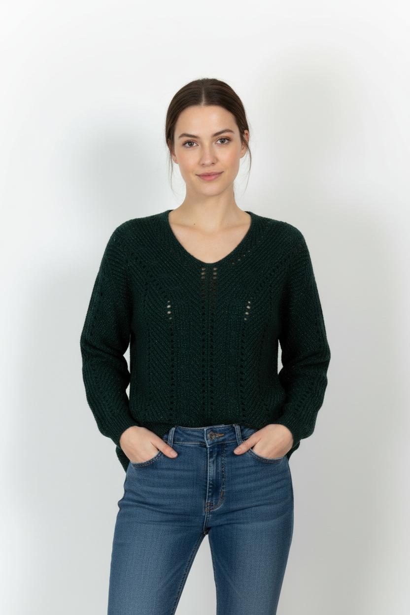 Pull Vert - Taille XS/34 de la marque One Step | PARAD101498 - Vendu par Paradigme - Image 1