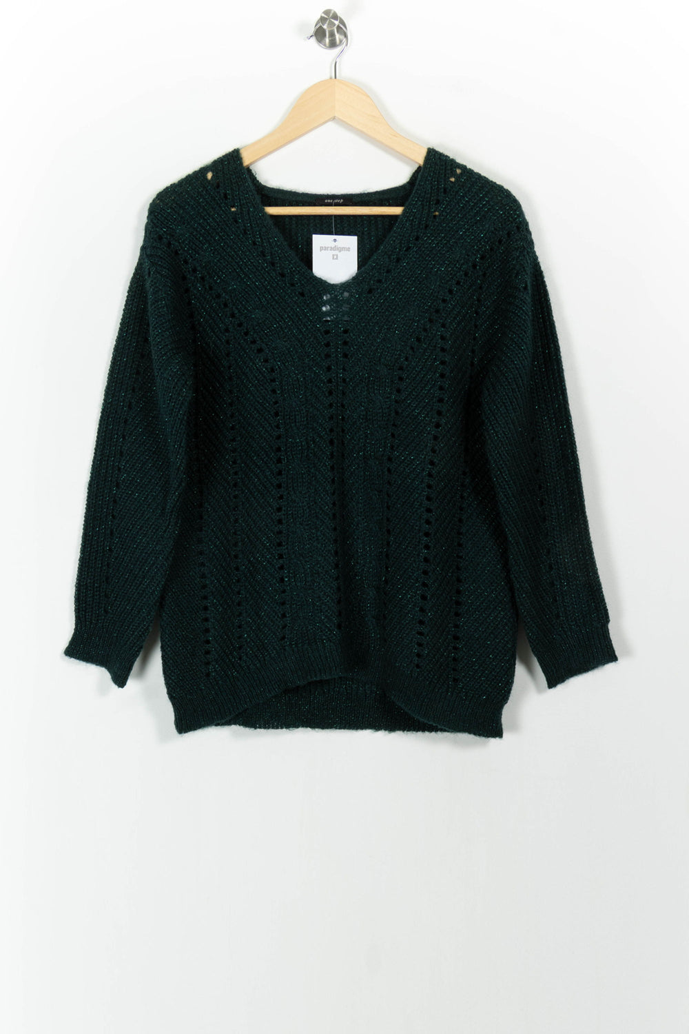 Pull Vert - Taille XS/34 de la marque One Step | PARAD101498 - Vendu par Paradigme - Image 2