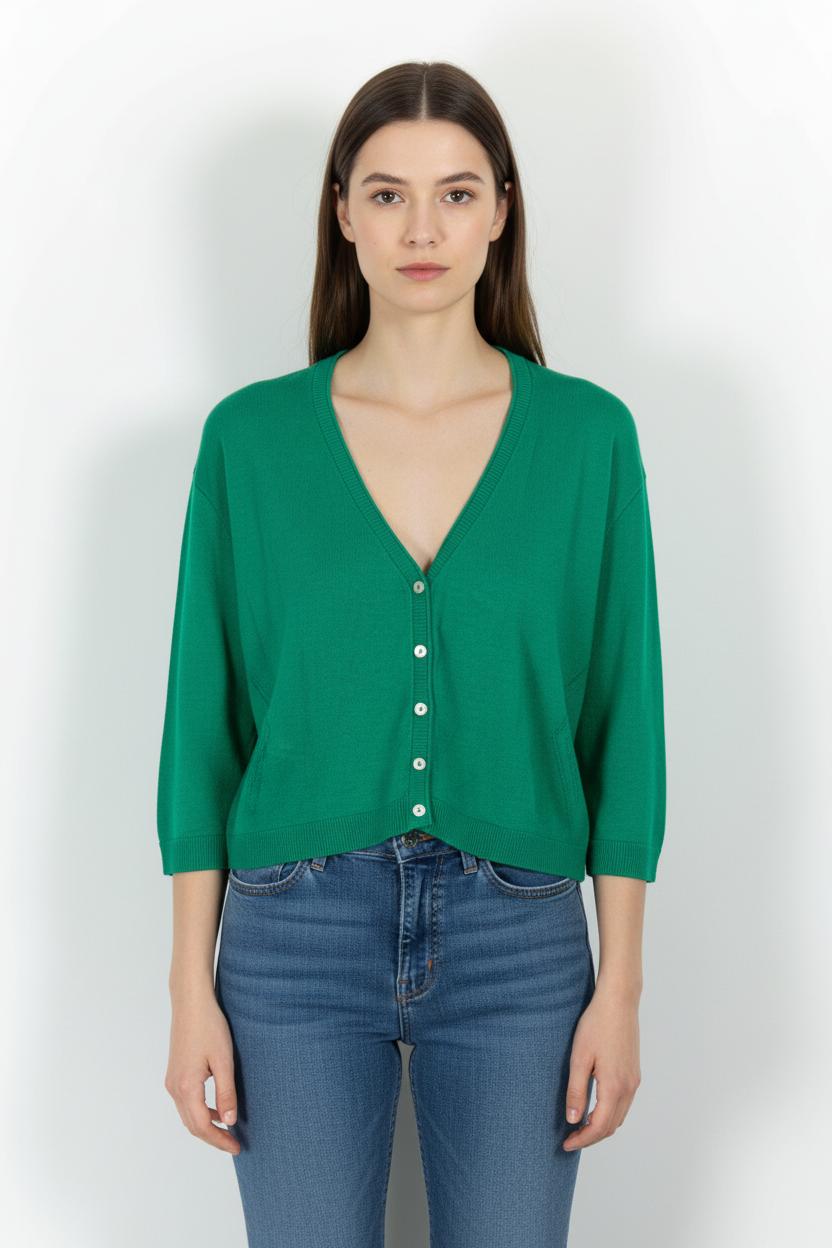 Cardigan Vert - Taille L/40 de la marque La Fée Maraboutée | PARAD101499 - Vendu par Paradigme - Image 1