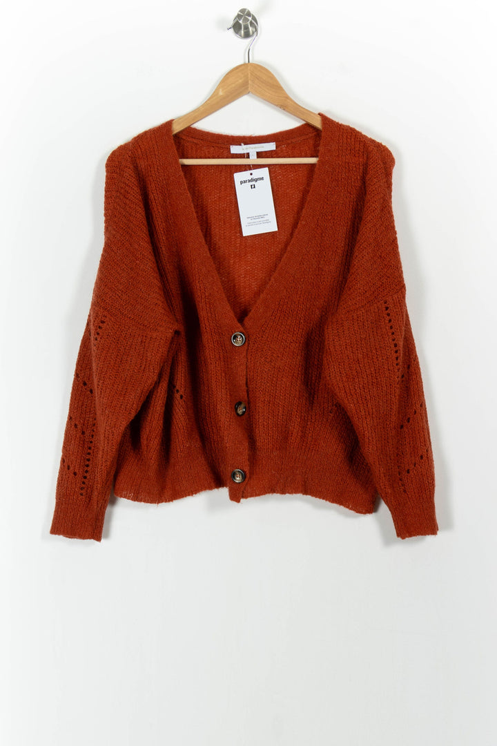 Cardigan Orange - Taille L/40 de la marque La Fée Maraboutée | PARAD101500 - Vendu par Paradigme - Image 2