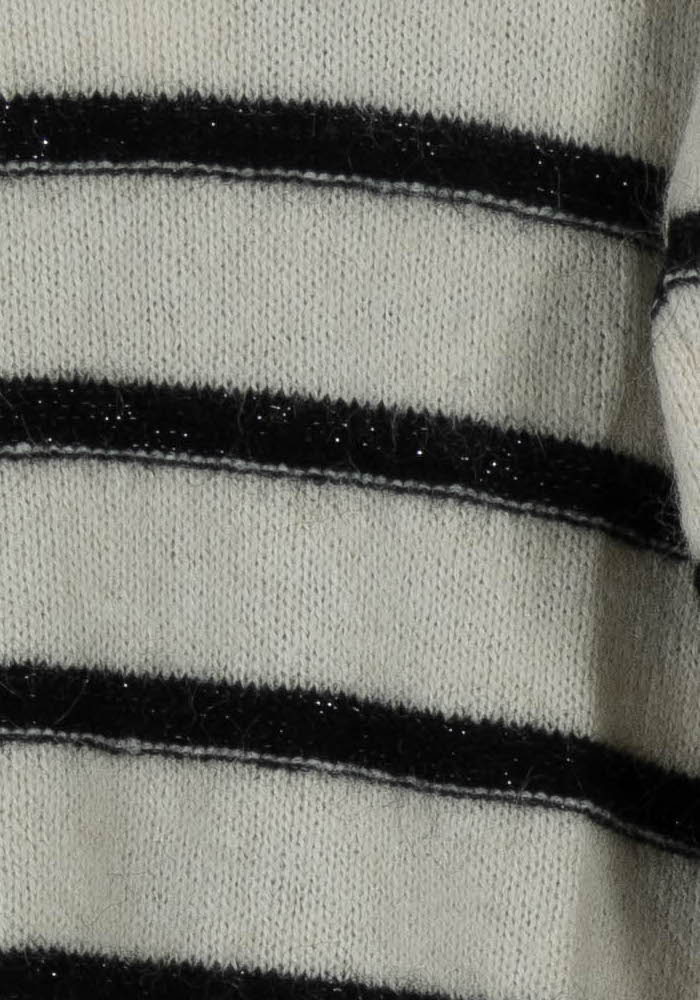 Pull Rayé Beige et Noir - Taille L/40 de la marque La Fée Maraboutée | PARAD101501 - Vendu par Paradigme - Image 3