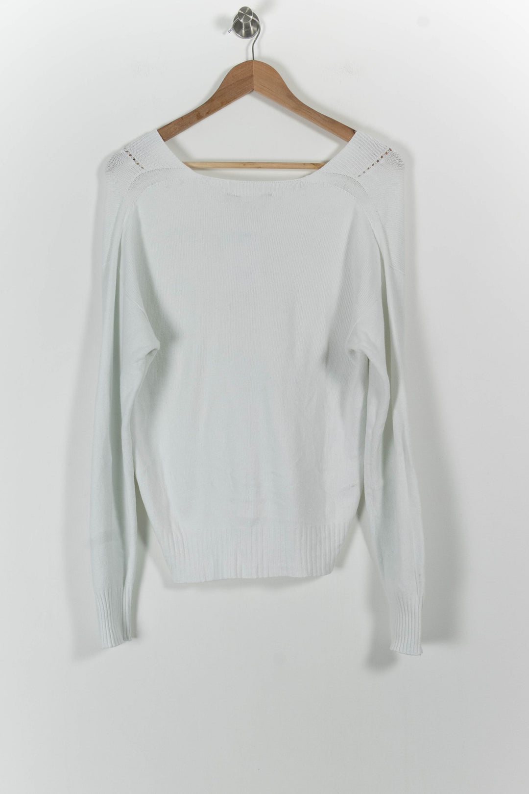 Pull Blanc - Taille L/40 de la marque La Fée Maraboutée | PARAD101502 - Vendu par Paradigme - Image 4