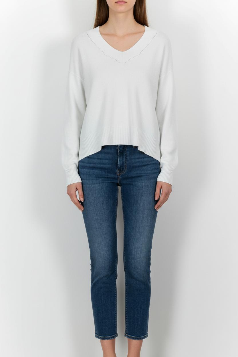 Pull Blanc - Taille L/40 de la marque La Fée Maraboutée | PARAD101502 - Vendu par Paradigme - Image 1