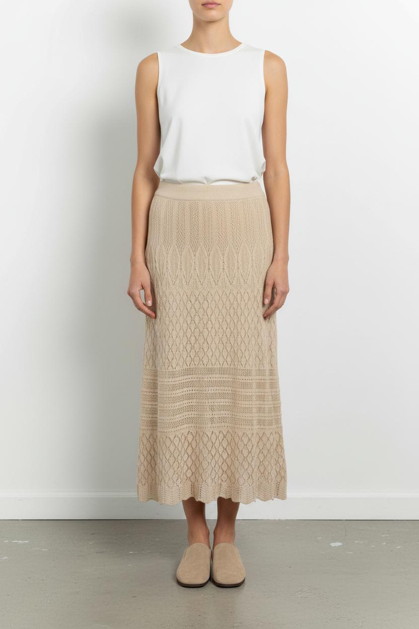 Jupe Longue Beige - Taille L/40 de la marque La Fée Maraboutée | PARAD101506 - Vendu par Paradigme - Image 1