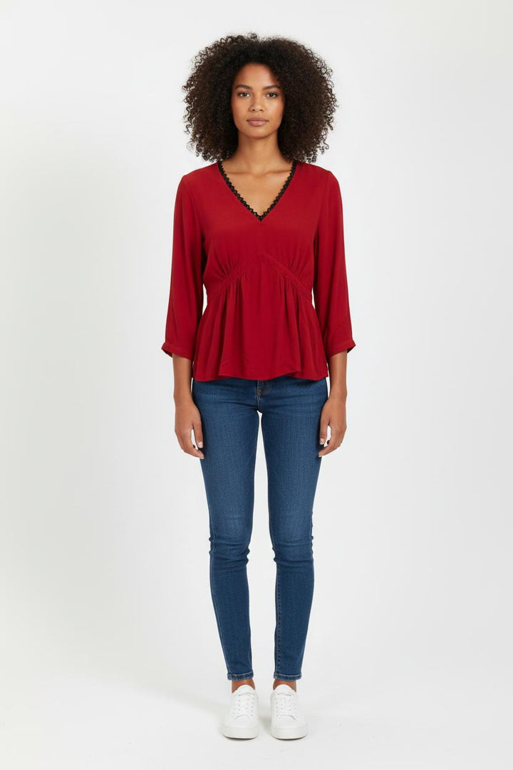 Blouse Rouge - Taille S/36 de la marque IKKS | PARAD101515 - Vendu par Paradigme - Image 1