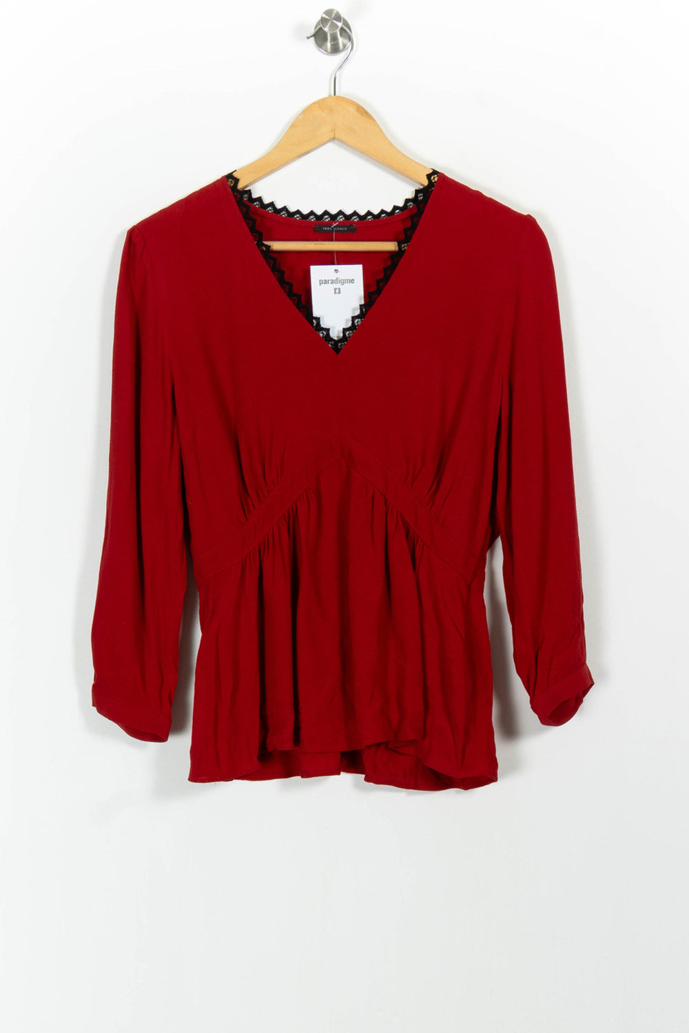 Blouse Rouge - Taille S/36 de la marque IKKS | PARAD101515 - Vendu par Paradigme - Image 2
