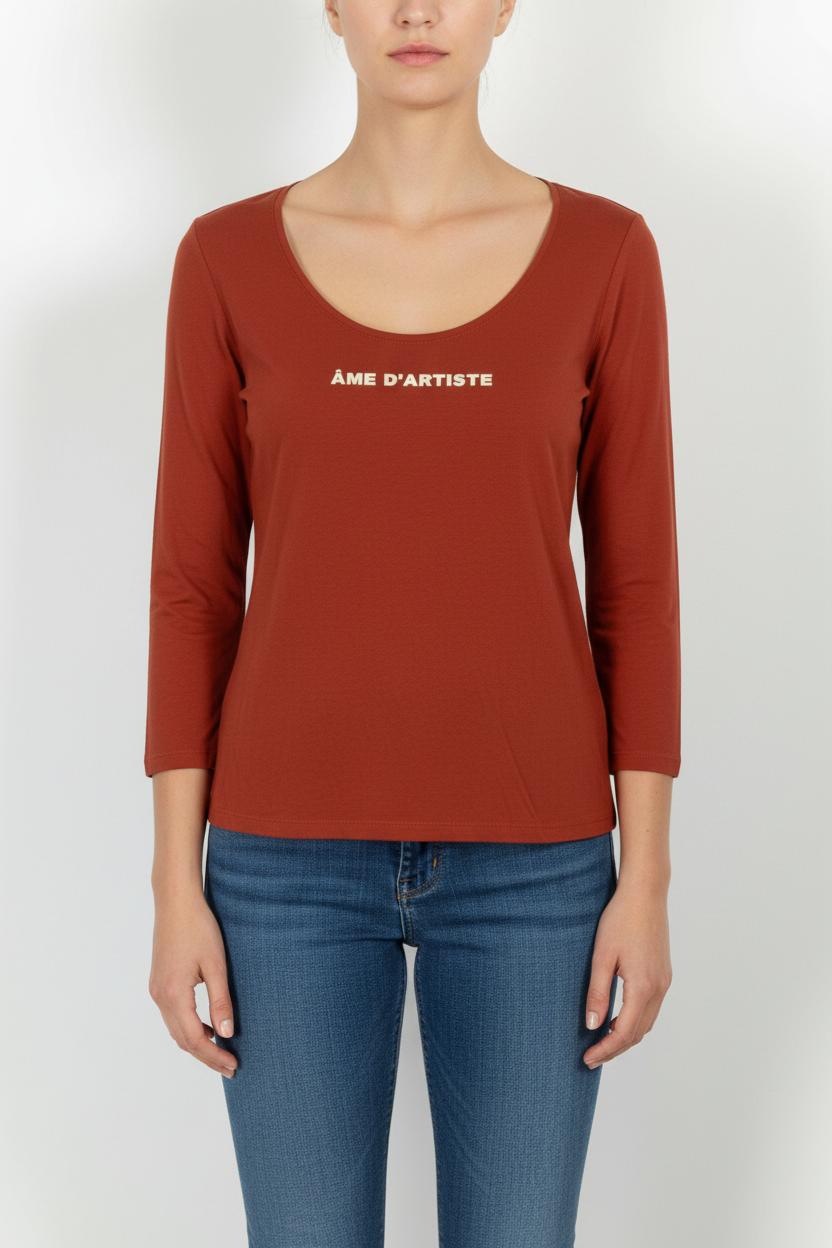 Tee-shirt Manche Longue Orange - Taille S/36 de la marque One Step | PARAD101517 - Vendu par Paradigme - Image 1