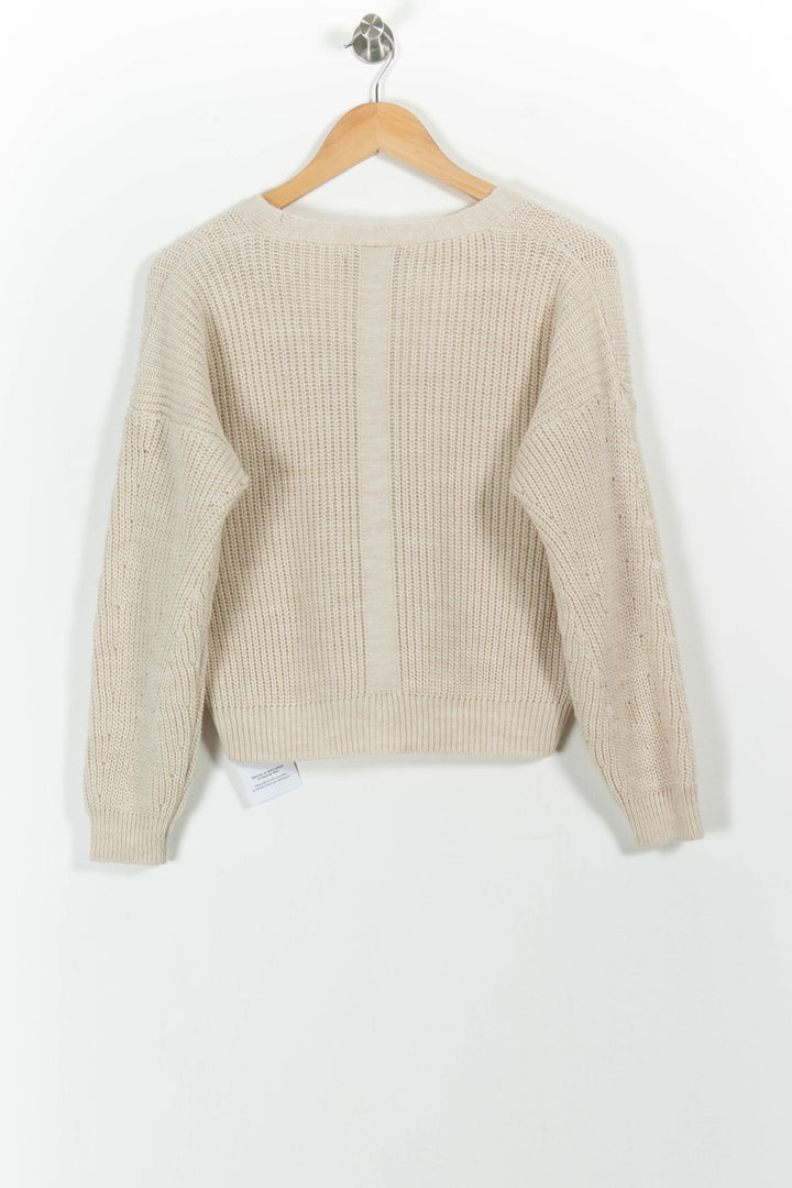 Cardigan Beige - Taille M/38 de la marque La Fée Maraboutée | PARAD101528 - Vendu par Paradigme - Image 4
