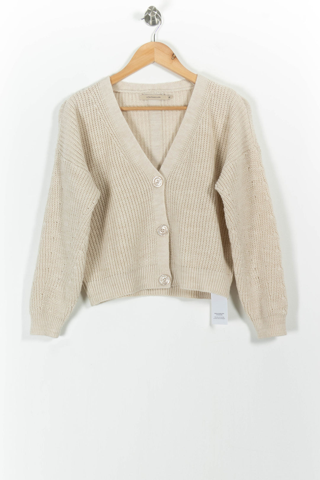 Cardigan Beige - Taille M/38 de la marque La Fée Maraboutée | PARAD101528 - Vendu par Paradigme - Image 2