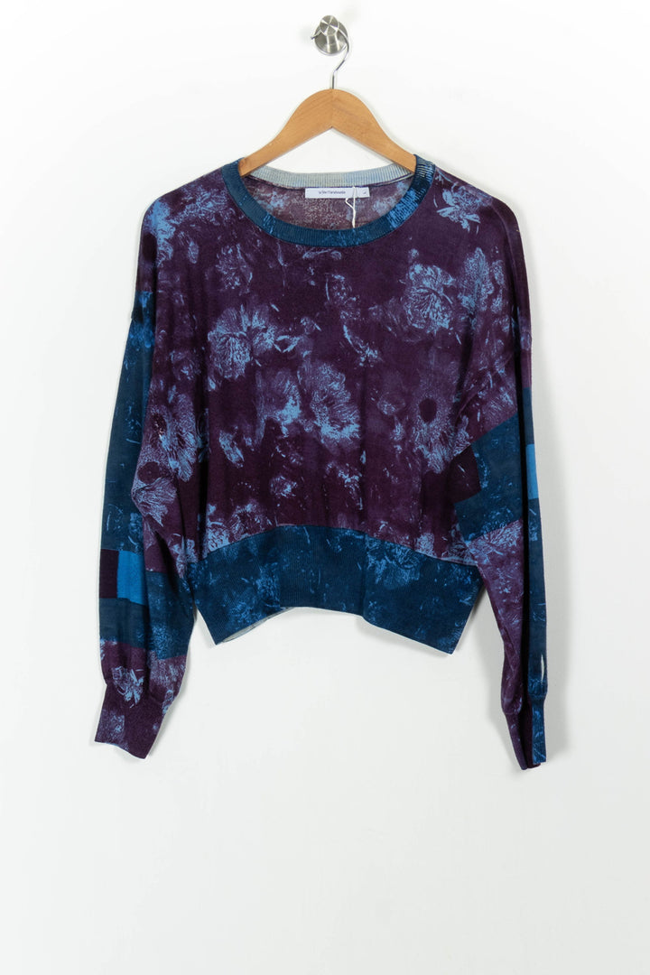 Pull Violet et Bleu - Taille L/40 de la marque La Fée Maraboutée | PARAD101534 - Vendu par Paradigme - Image 2