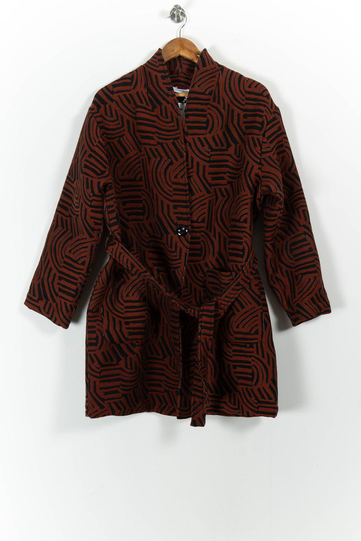 Manteau Marron et Noir - Taille M/38 de la marque La Fée Maraboutée | PARAD101538 - Vendu par Paradigme - Image 2