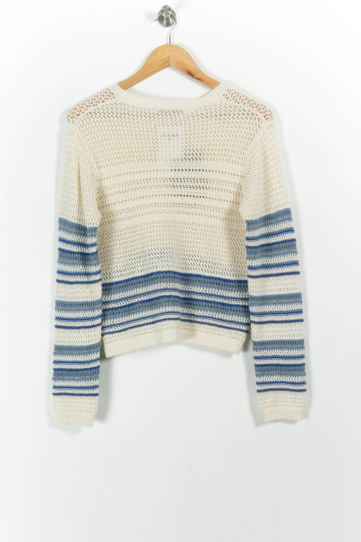 Pull Beige et Bleu - Taille M/38 de la marque La Fée Maraboutée | PARAD101541 - Vendu par Paradigme - Image 4