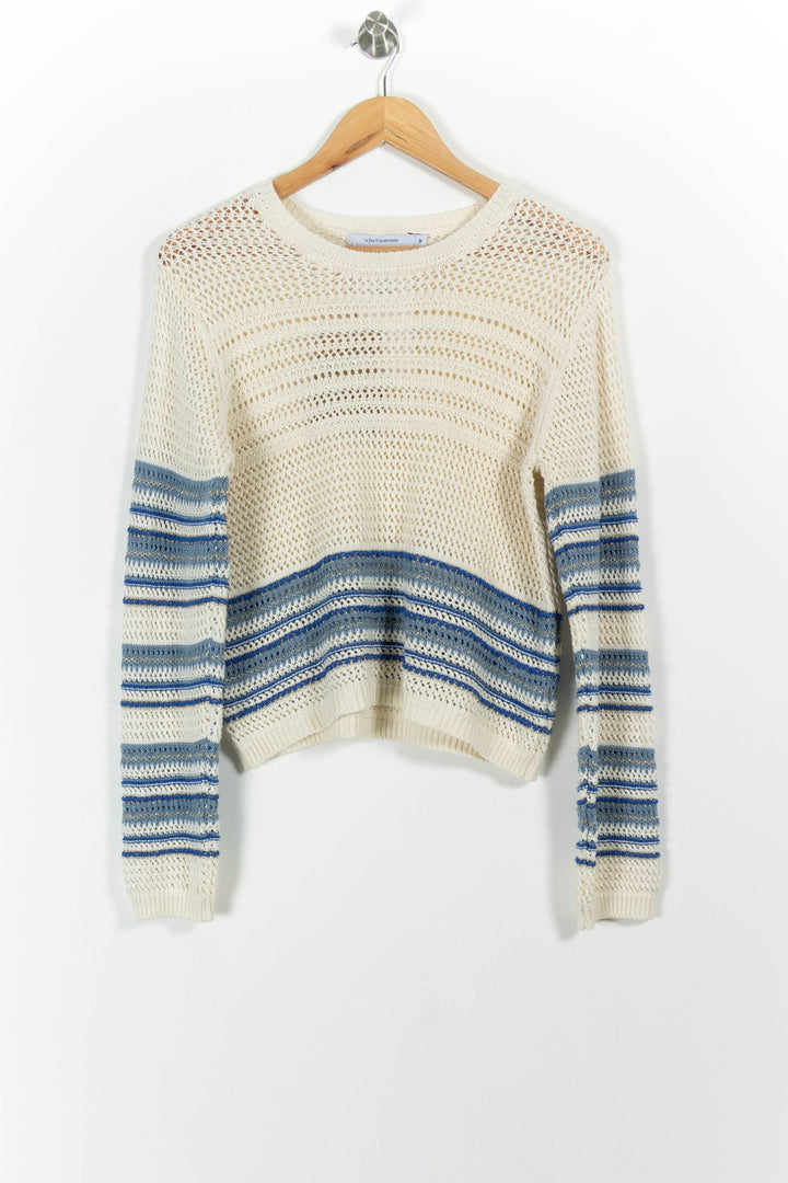 Pull Beige et Bleu - Taille M/38 de la marque La Fée Maraboutée | PARAD101541 - Vendu par Paradigme - Image 2