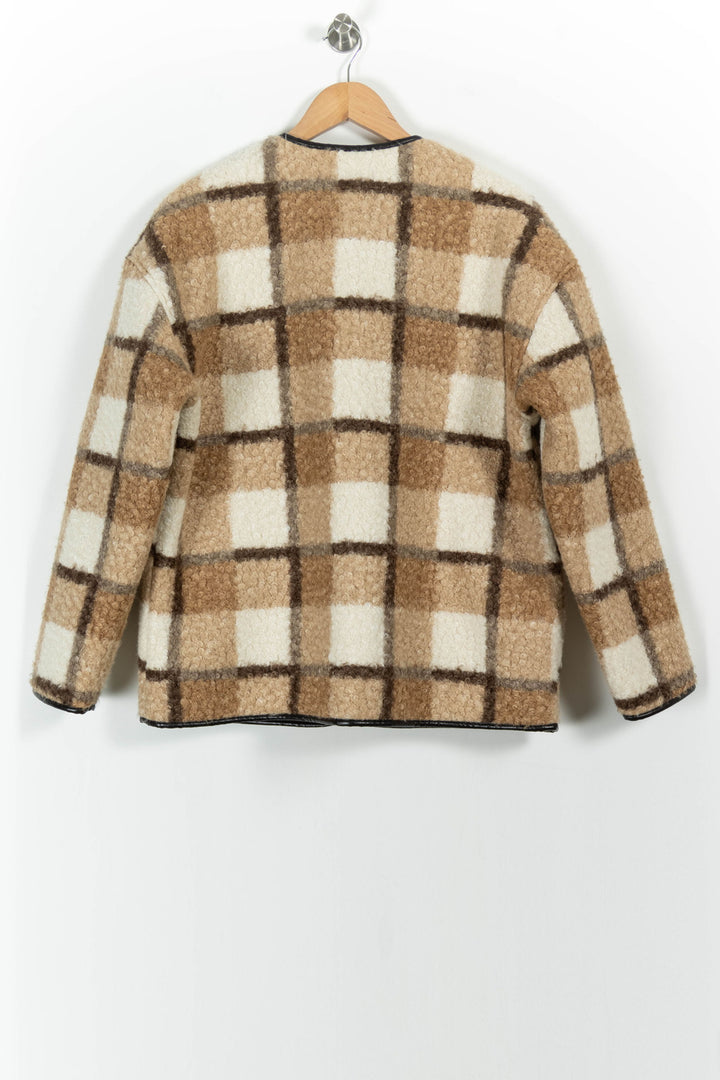 Veste Carreaux Beige et Blanc - Taille M/38 de la marque La Fée Maraboutée | PARAD101556 - Vendu par Paradigme - Image 4
