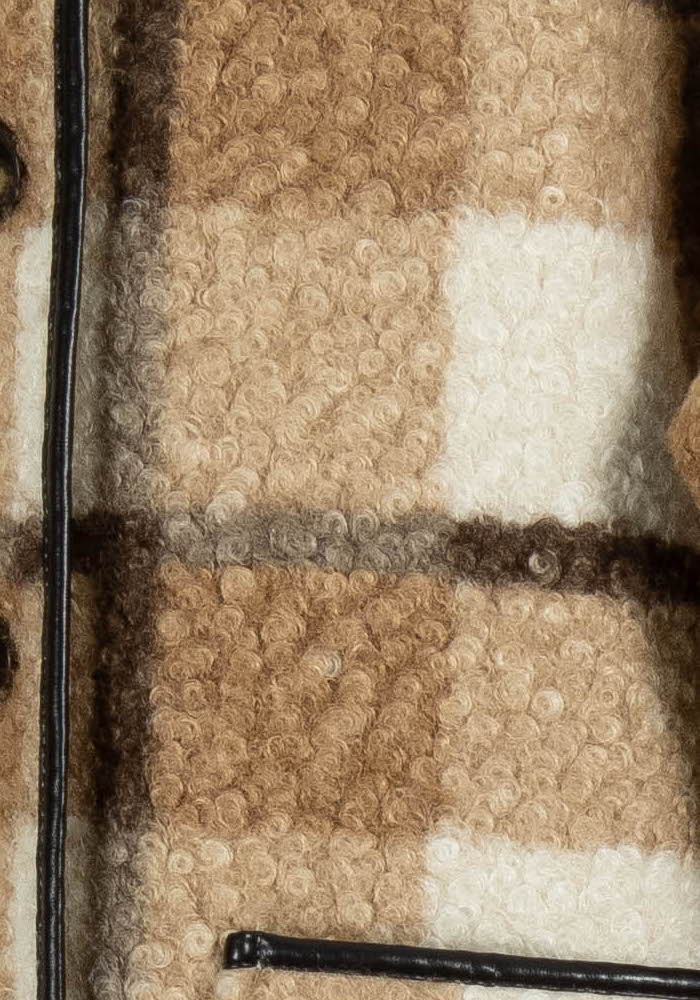 Veste Carreaux Beige et Blanc - Taille M/38 de la marque La Fée Maraboutée | PARAD101556 - Vendu par Paradigme - Image 3