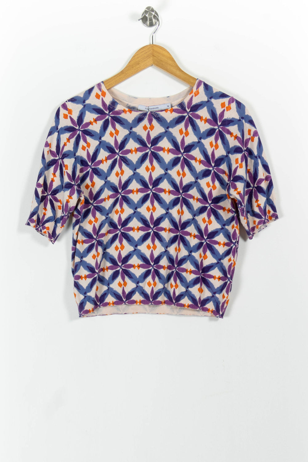 Pull Violet et Bleu - Taille M/38 de la marque La Fée Maraboutée | PARAD101560 - Vendu par Paradigme - Image 2