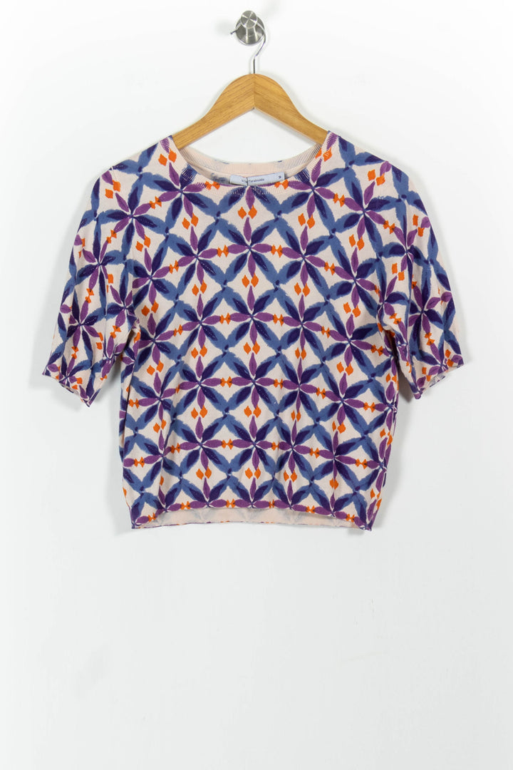 Pull Violet et Bleu - Taille M/38 de la marque La Fée Maraboutée | PARAD101560 - Vendu par Paradigme - Image 2