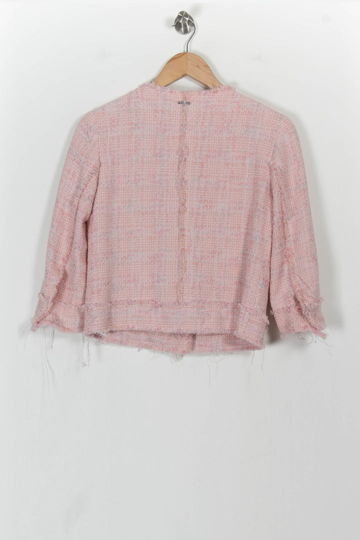 Veste En Tweed Rose - Taille L/40 de la marque Liu Jo | PARAD101562 - Vendu par Paradigme - Image 4