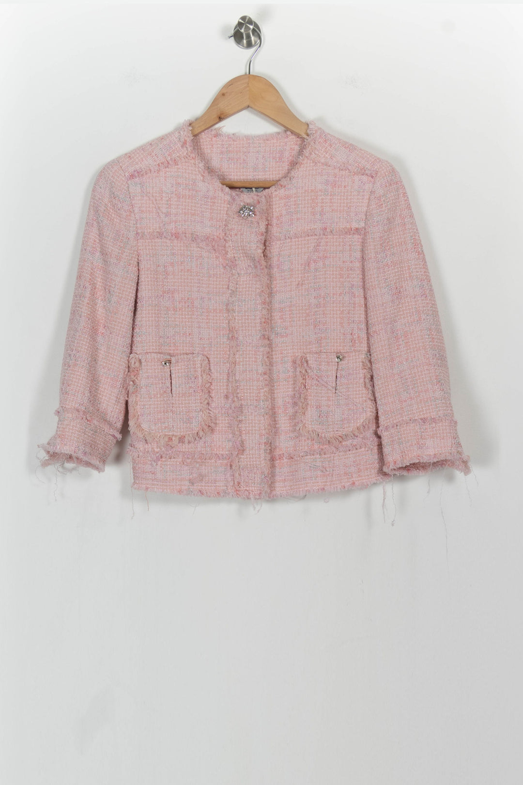 Veste En Tweed Rose - Taille L/40 de la marque Liu Jo | PARAD101562 - Vendu par Paradigme - Image 2