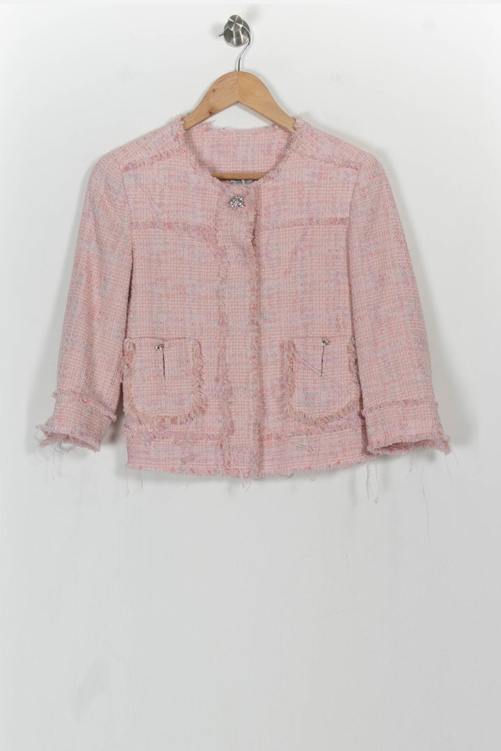 Veste En Tweed Rose - Taille L/40 de la marque Liu Jo | PARAD101562 - Vendu par Paradigme - Image 2