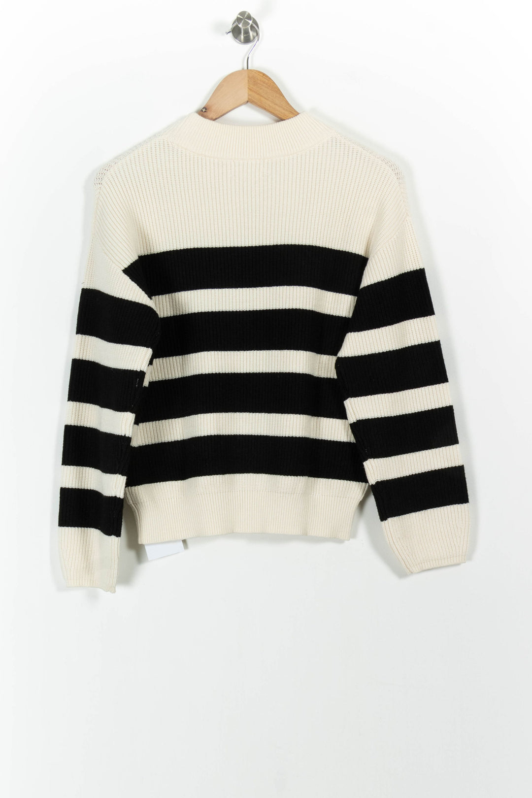 Pull Rayé Noir et Blanc - Taille S/36 de la marque Maison 123 | PARAD101598 - Vendu par Paradigme - Image 4