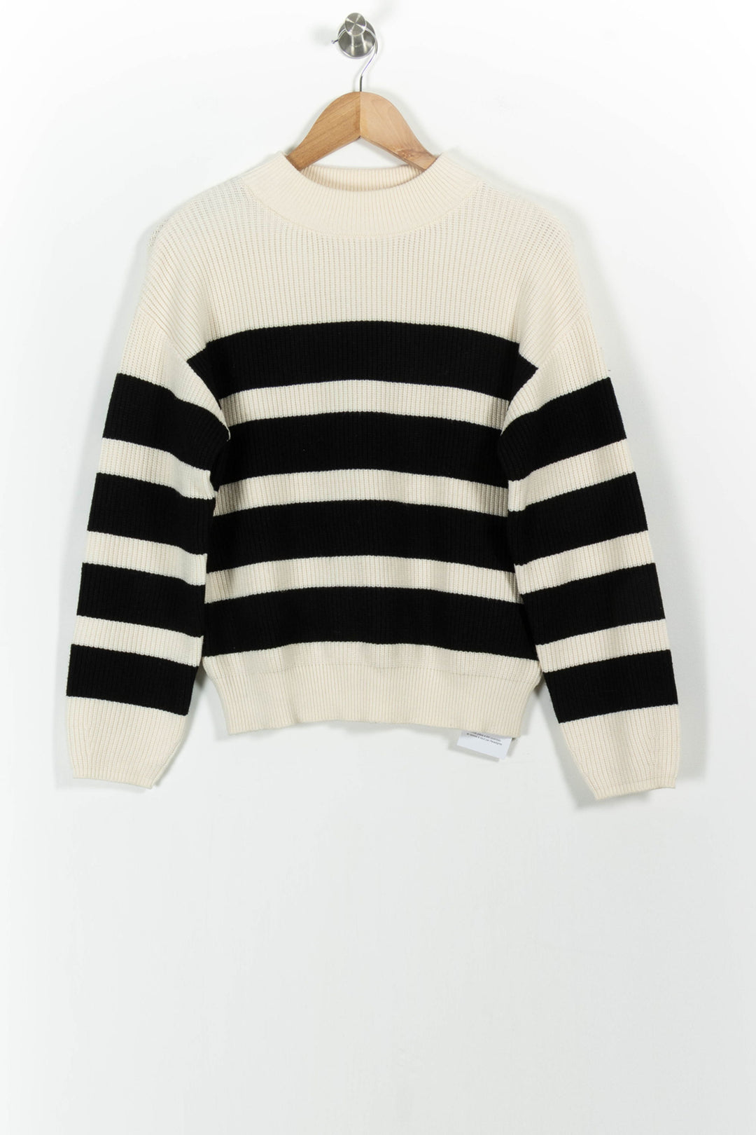 Pull Rayé Noir et Blanc - Taille S/36 de la marque Maison 123 | PARAD101598 - Vendu par Paradigme - Image 2