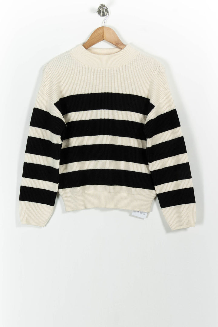 Pull Rayé Noir et Blanc - Taille S/36 de la marque Maison 123 | PARAD101598 - Vendu par Paradigme - Image 2