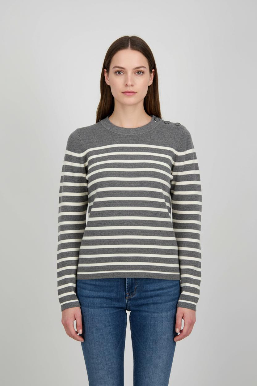 Pull Gris et Blanc - Taille XS/34 de la marque Comptoir des Cotonniers | PARAD101603 - Vendu par Paradigme - Image 1
