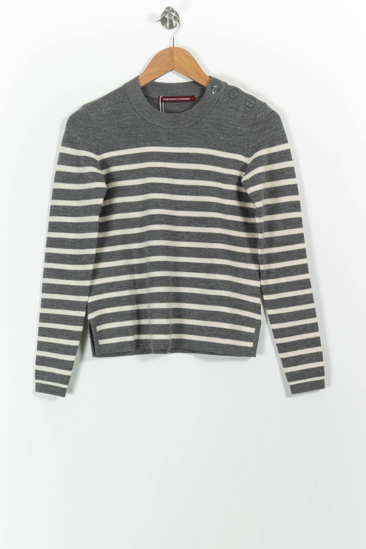 Pull Gris et Blanc - Taille XS/34 de la marque Comptoir des Cotonniers | PARAD101603 - Vendu par Paradigme - Image 2
