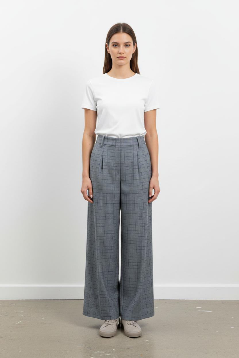 Pantalon Large Gris à Carreaux - Taille XS/34 de la marque Comptoir des Cotonniers | PARAD101608 - Vendu par Paradigme - Image 1