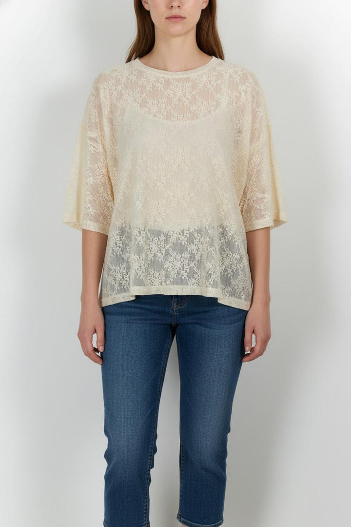 Blouse Dentelle Beige - Taille S/36 de la marque Imperial | PARAD101642 - Vendu par Paradigme - Image 1