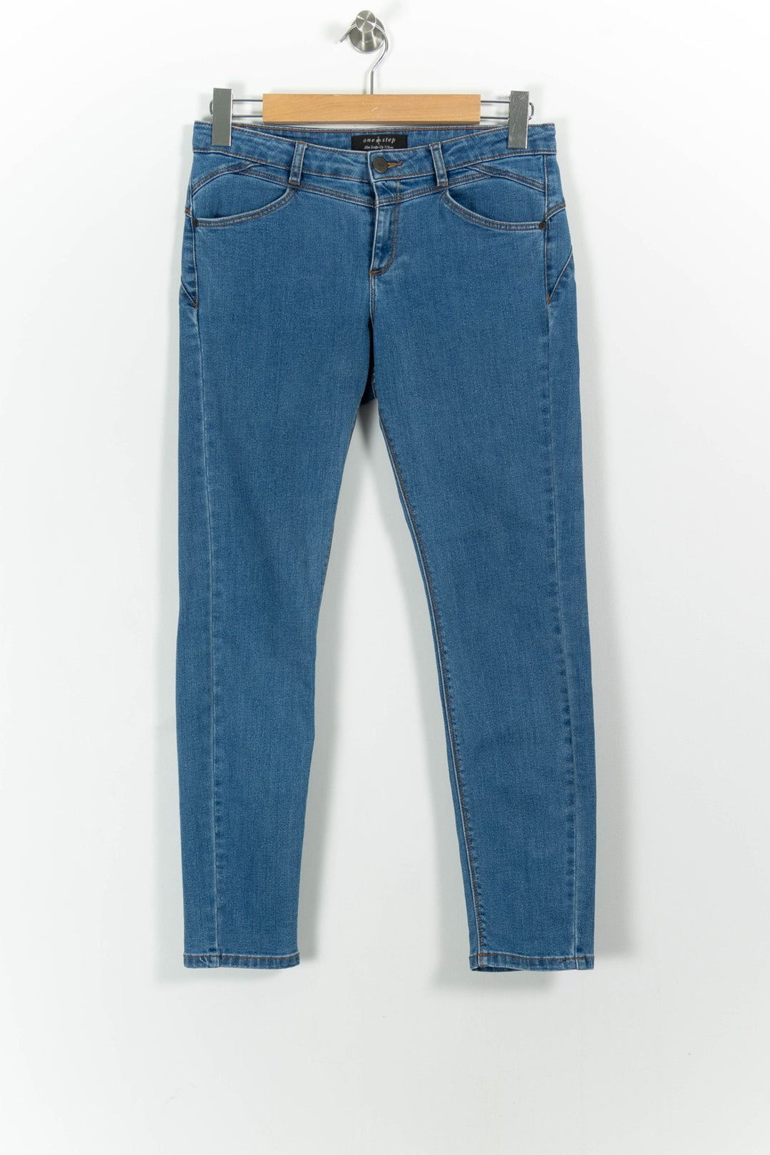 Jean Skinny Bleu - Taille M/38 de la marque One Step | PARAD101644 - Vendu par Paradigme - Image 2