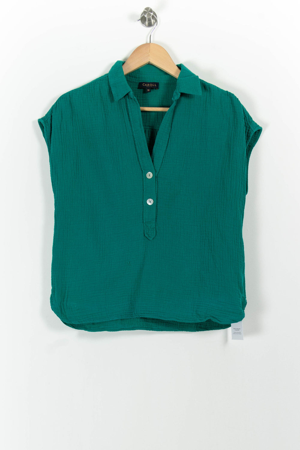 Chemisier Vert - Taille M/38 de la marque Caroll | PARAD101645 - Vendu par Paradigme - Image 2