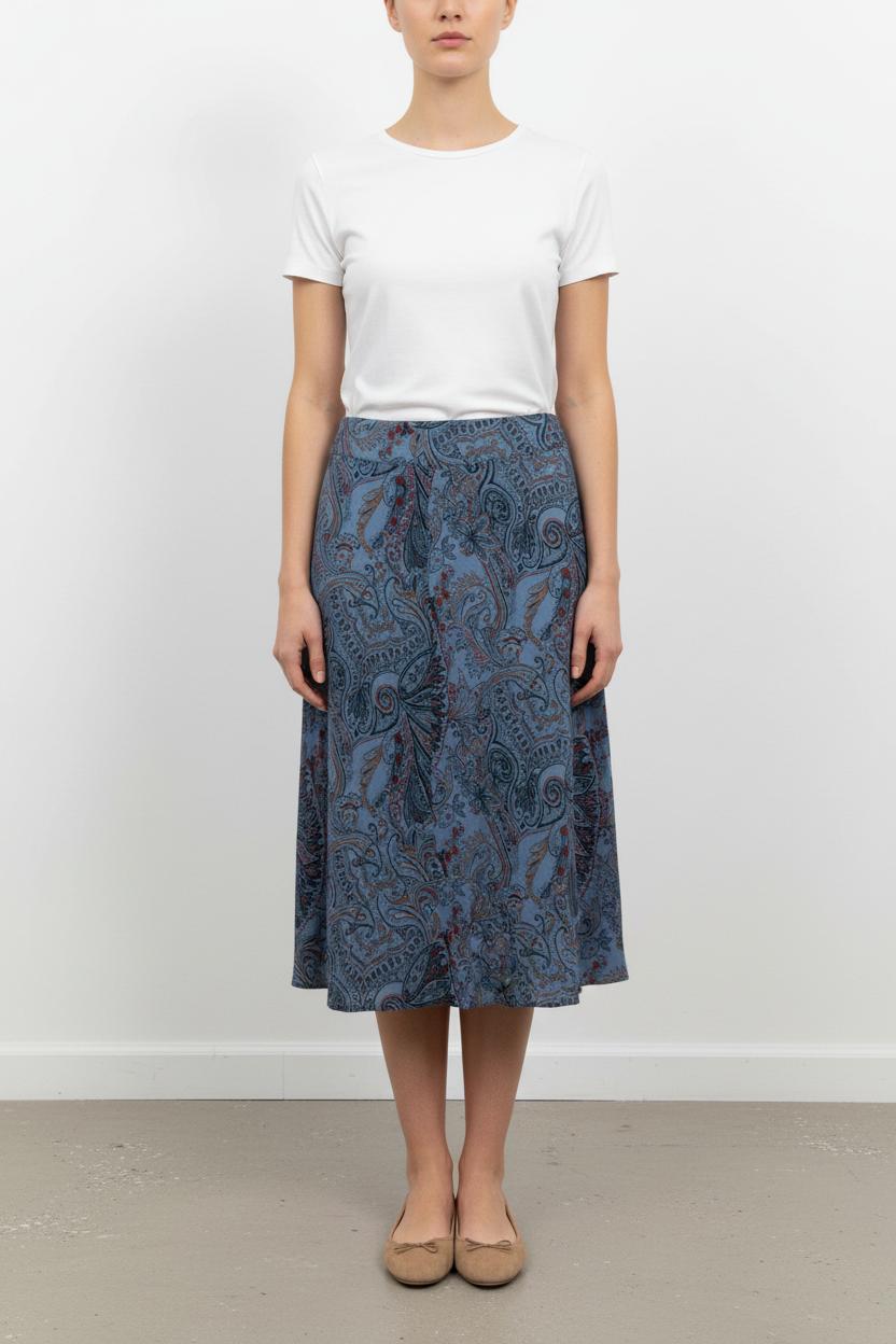Jupe Midi Bleue - Taille XL/42 de la marque Caroll | PARAD101648 - Vendu par Paradigme - Image 1