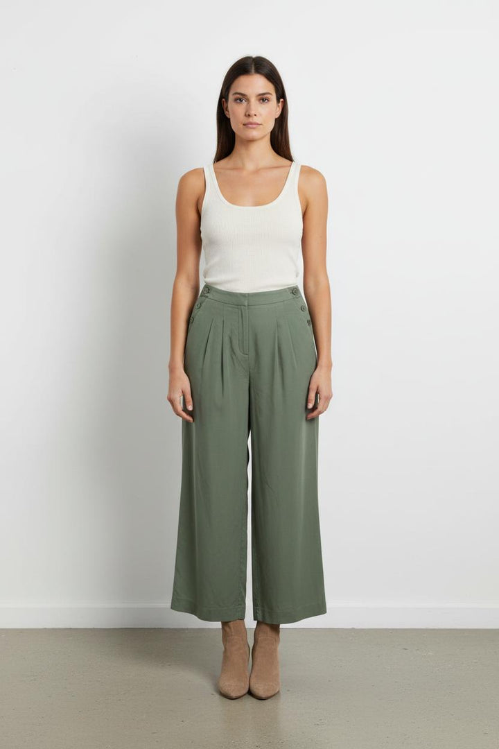 Pantalon Large Vert - Taille L/40 de la marque Caroll | PARAD101651 - Vendu par Paradigme - Image 1
