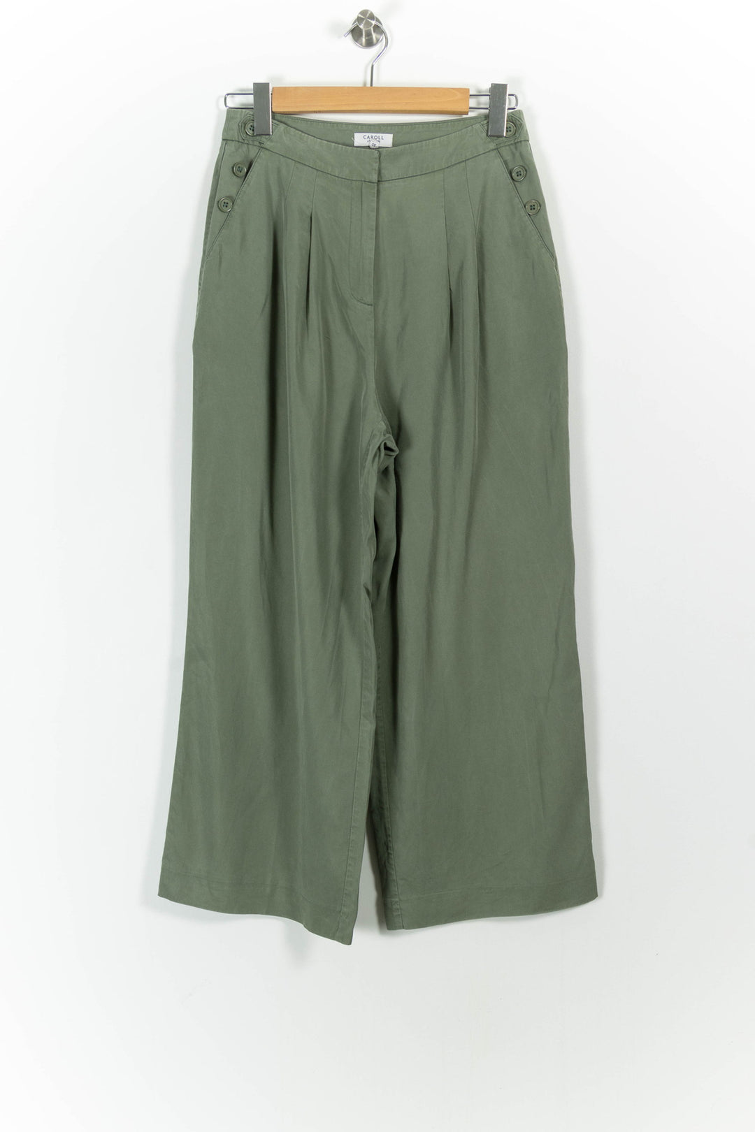 Pantalon Large Vert - Taille L/40 de la marque Caroll | PARAD101651 - Vendu par Paradigme - Image 2