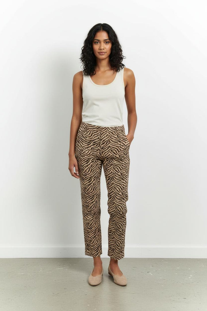 Pantalon Imprimé Beige et Marron - Taille L/40 de la marque Petite Mendigote | PARAD101658 - Vendu par Paradigme - Image 1
