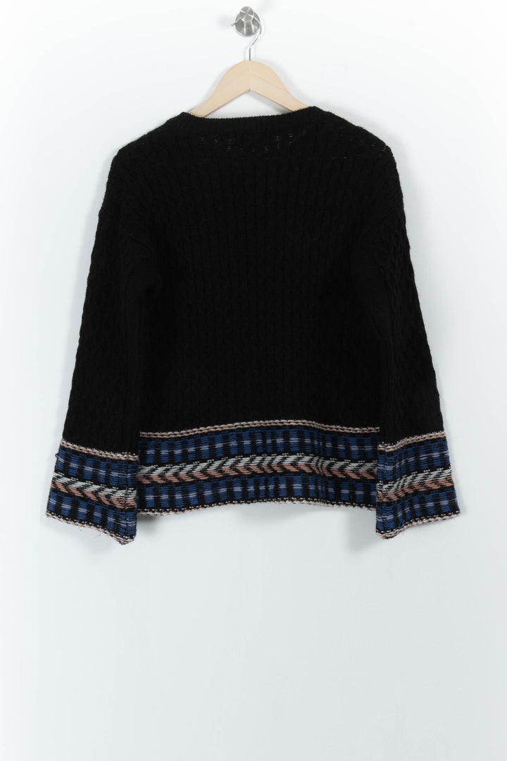 Pull Noir et Bleu - Taille M/38 de la marque La Fée Maraboutée | PARAD101662 - Vendu par Paradigme - Image 4