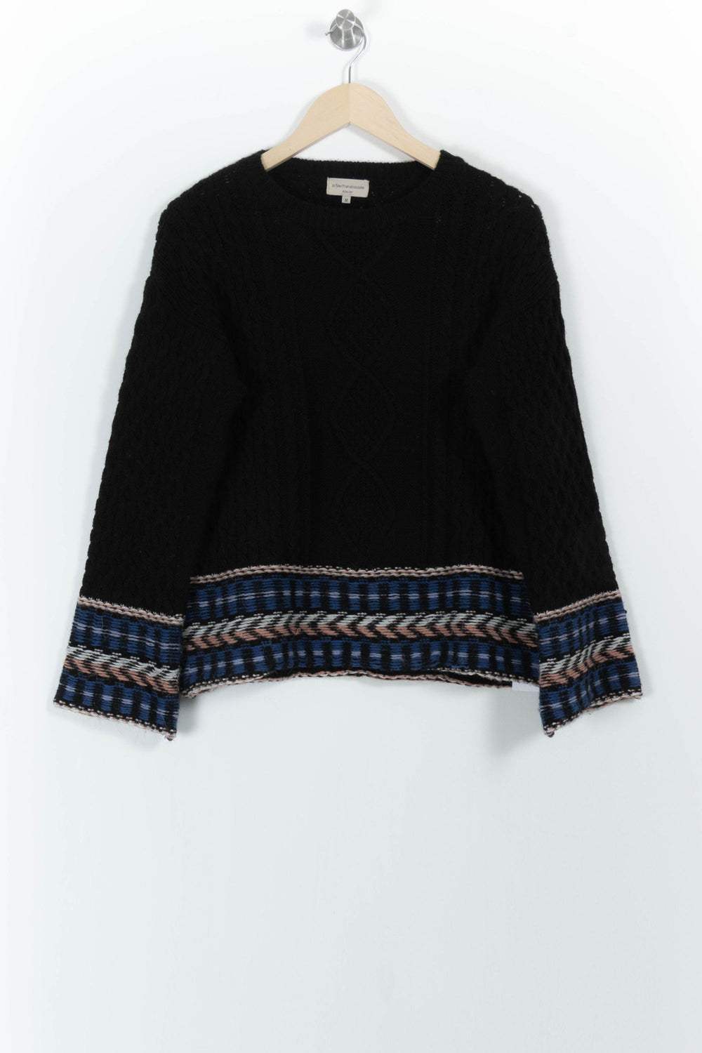 Pull Noir et Bleu - Taille M/38 de la marque La Fée Maraboutée | PARAD101662 - Vendu par Paradigme - Image 2