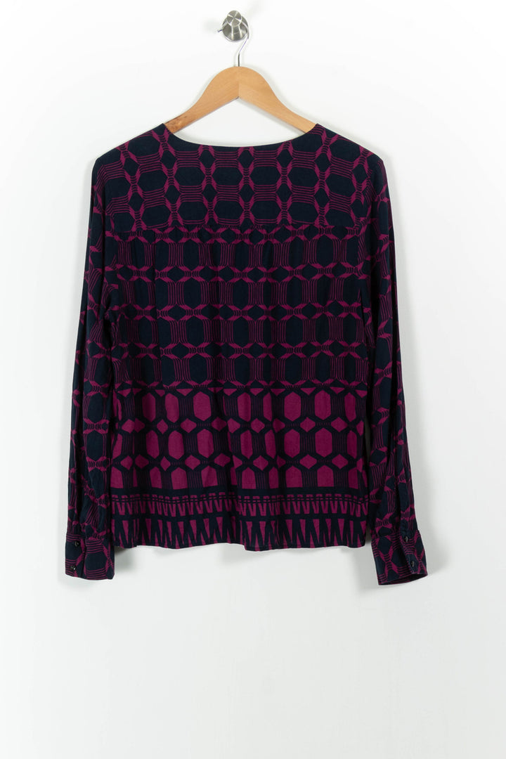 Blouse Bleu marine et Fuchsia - Taille XXL/44 de la marque La Fée Maraboutée | PARAD101685 - Vendu par Paradigme - Image 4