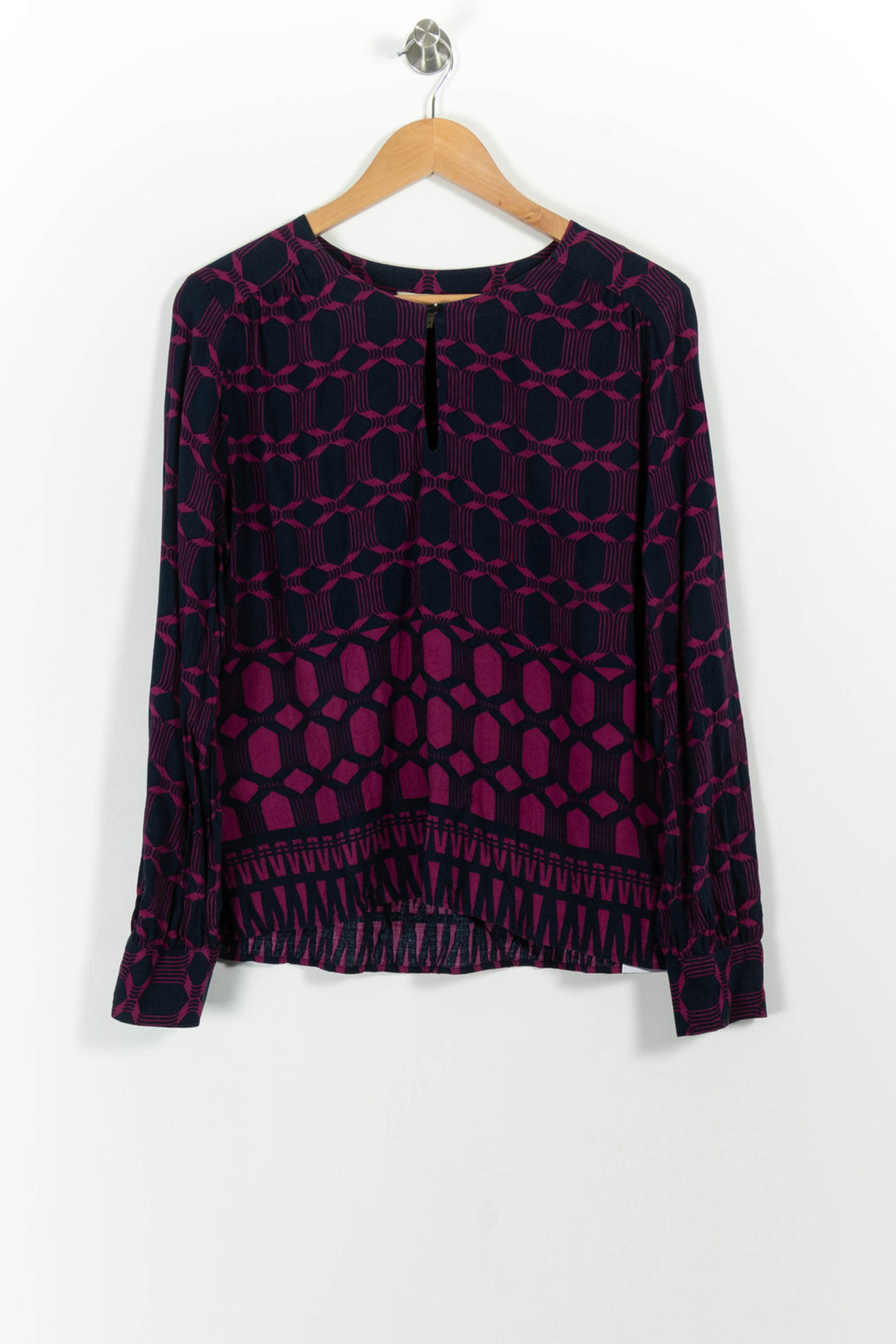 Blouse Bleu marine et Fuchsia - Taille XXL/44 de la marque La Fée Maraboutée | PARAD101685 - Vendu par Paradigme - Image 2