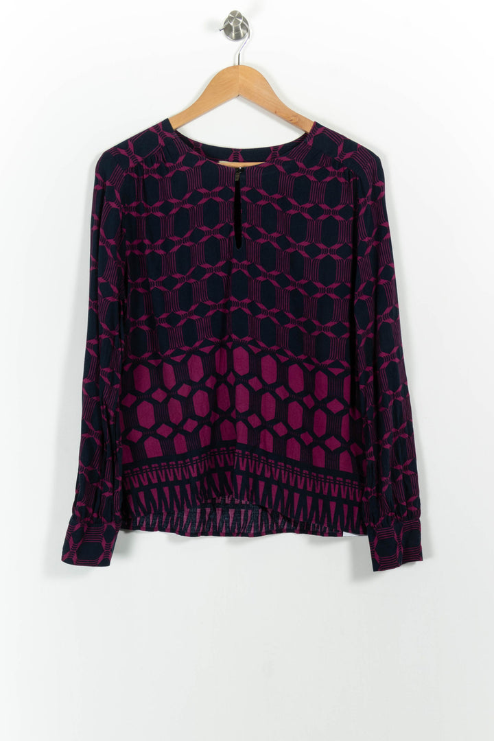 Blouse Bleu marine et Fuchsia - Taille XXL/44 de la marque La Fée Maraboutée | PARAD101685 - Vendu par Paradigme - Image 2