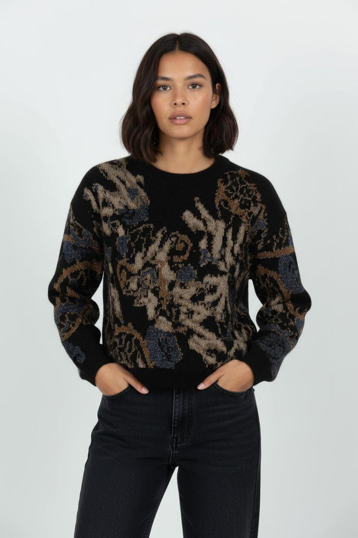 Pull Noir et Beige - Taille M/38 de la marque Sézane | PARAD101686 - Vendu par Paradigme - Image 1