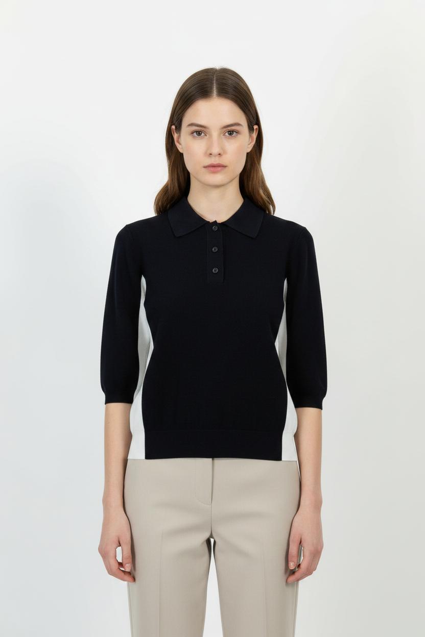Polo Bleu et Blanc - Taille L/40 de la marque Claudie Pierlot | PARAD101705 - Vendu par Paradigme - Image 1